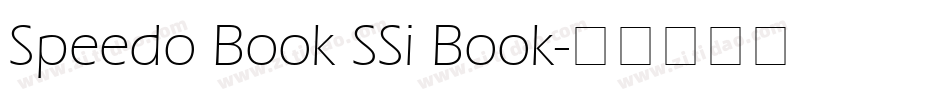 Speedo Book SSi Book字体转换